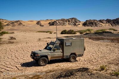 The research vehicle has been challenged by the rough terrain