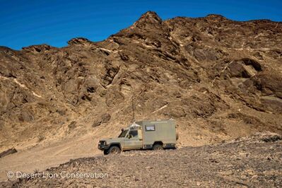 The research vehicle has been challenged by the rough terrain