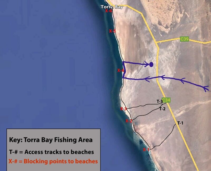 Movements of lioness Xpl-108 returning to the Torra Bay angling area