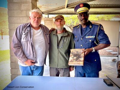 Barney Haremse, Philip Stander and Lt-Gen Shikongo during the event