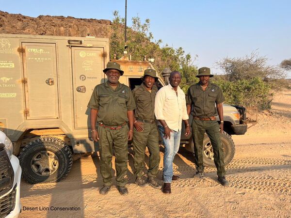 Allu Kasupi and Lion Rangers from the Sesfontein Conservancy on patrol.