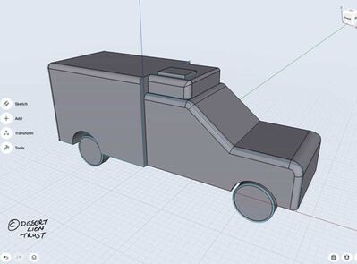Images of the modification designs of the new research vehicle