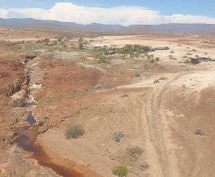 Our basecamp at SRT Palmwag. Uniab river has been flowing strong.